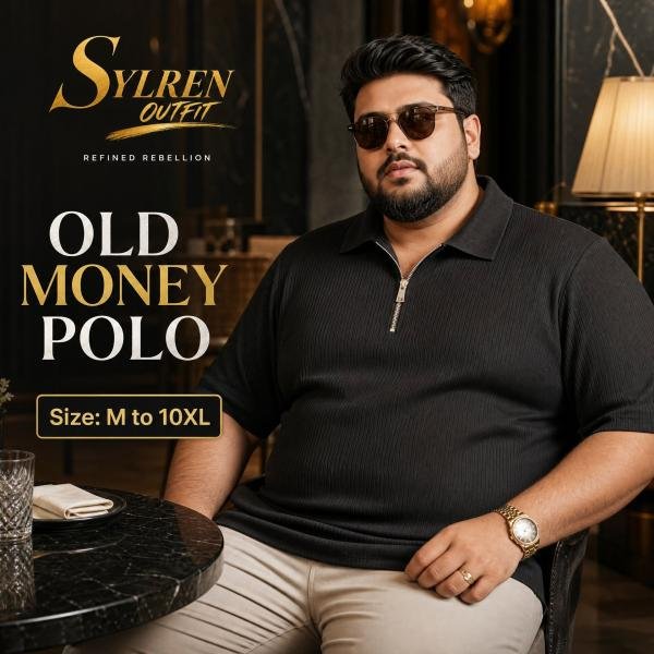 Plus-size Old Money Zipper-Polo